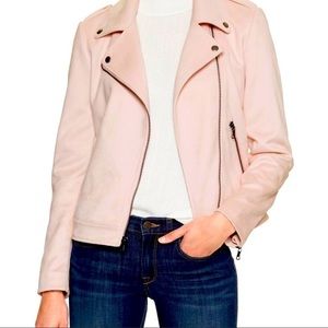 Banana Republic Blush Suede Moto Jacket